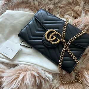 Gucci marmont wallet on chain